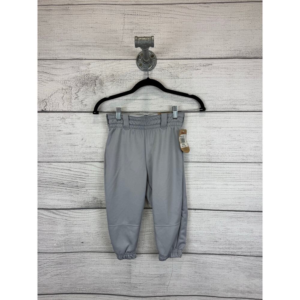 Wilson Boys Gray Elastic Crop Baseball Pants Size Youth Medium